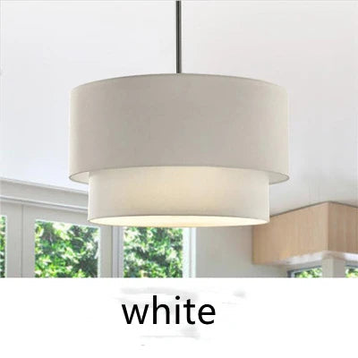 Suspension abat-jour en tissu style lin pastoral moderne – Orélian Aube