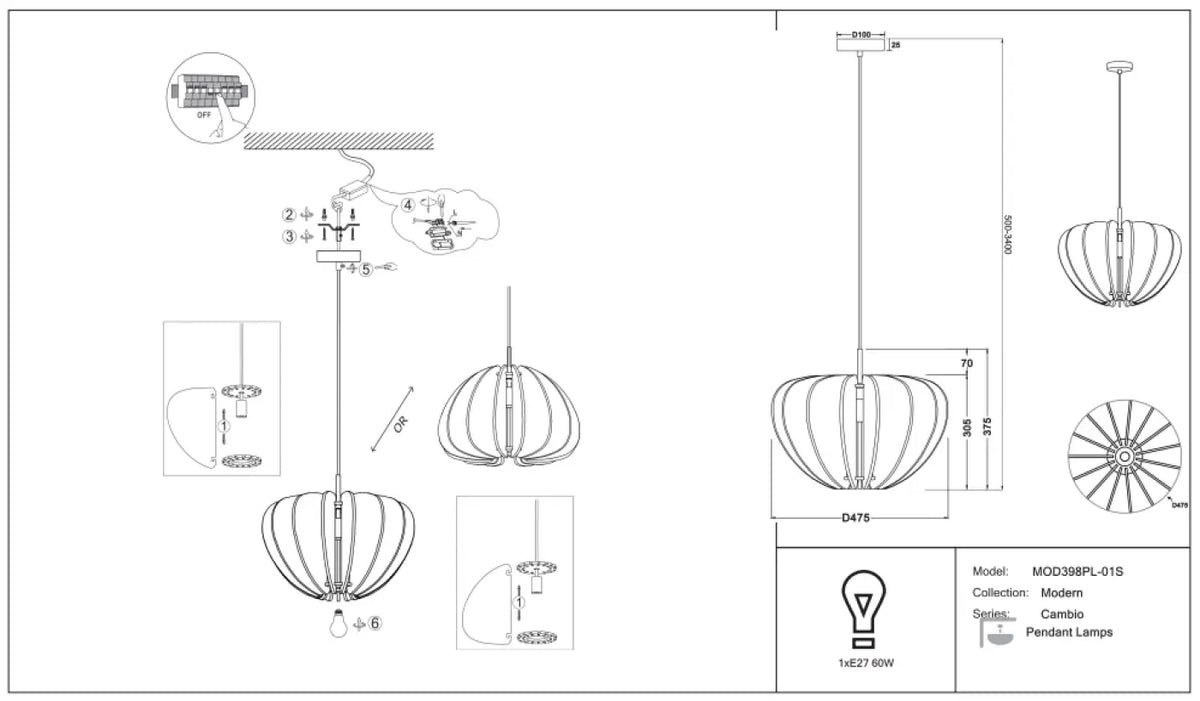 Suspension Luminaire | CAMBIO (Coupole)