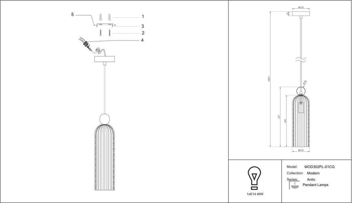 Suspension Luminaire | ANTIC (Fine)