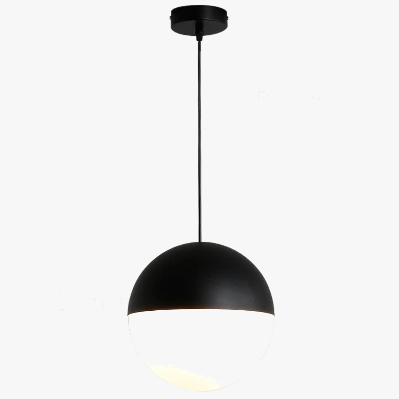 Suspension — Boule de verre nordique noir 15/20cm lampes LED suspendues luminaires de Loft pour cuisine salon chambre Lustre lumières