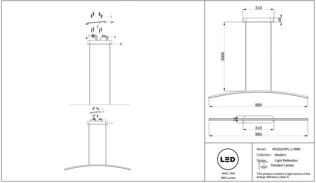 Suspension Luminaire | CURVE (Linéaire)