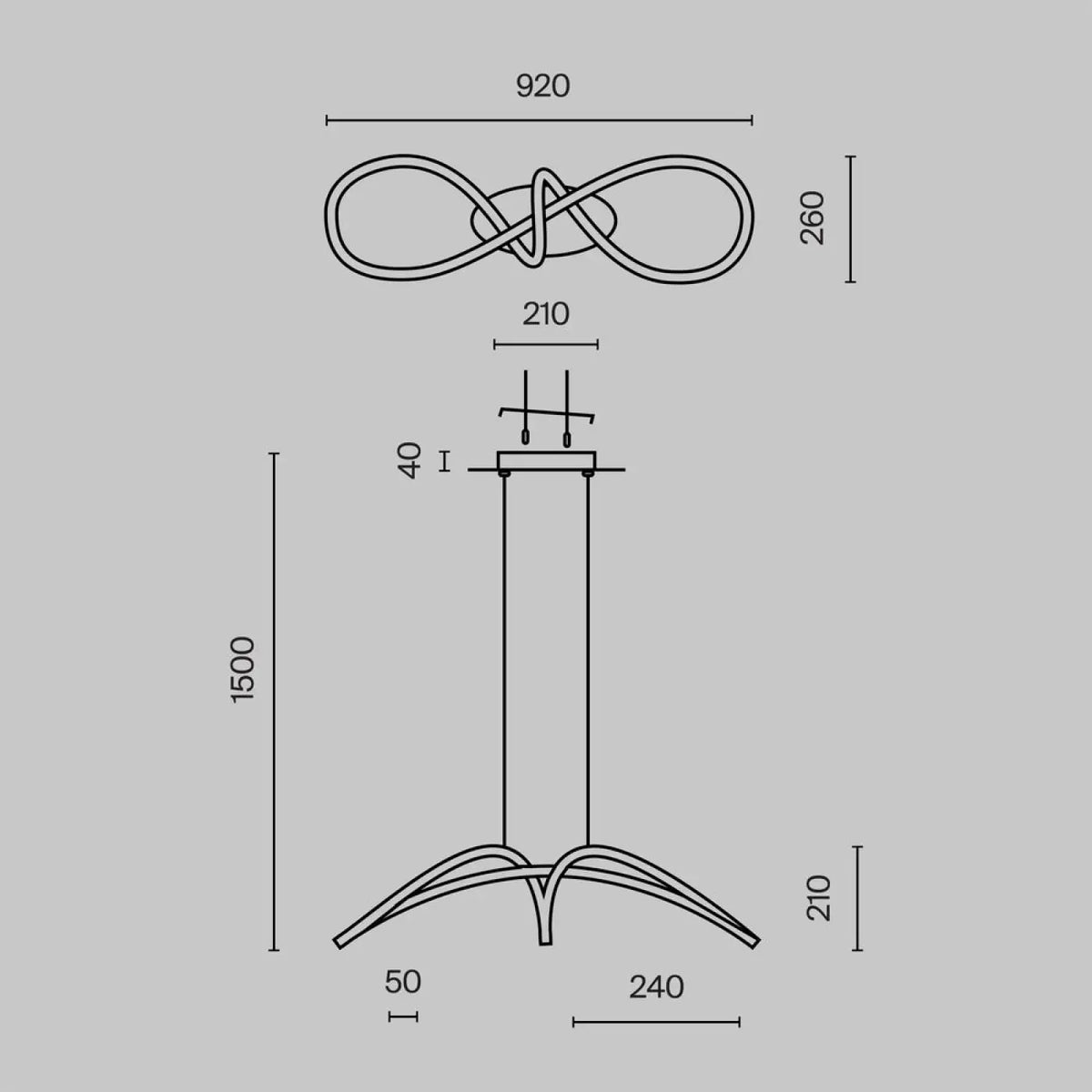 Suspension Luminaire | CURVE (Nœud)