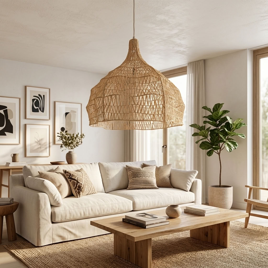 Suspension en raphia - Forme fleur 60cm