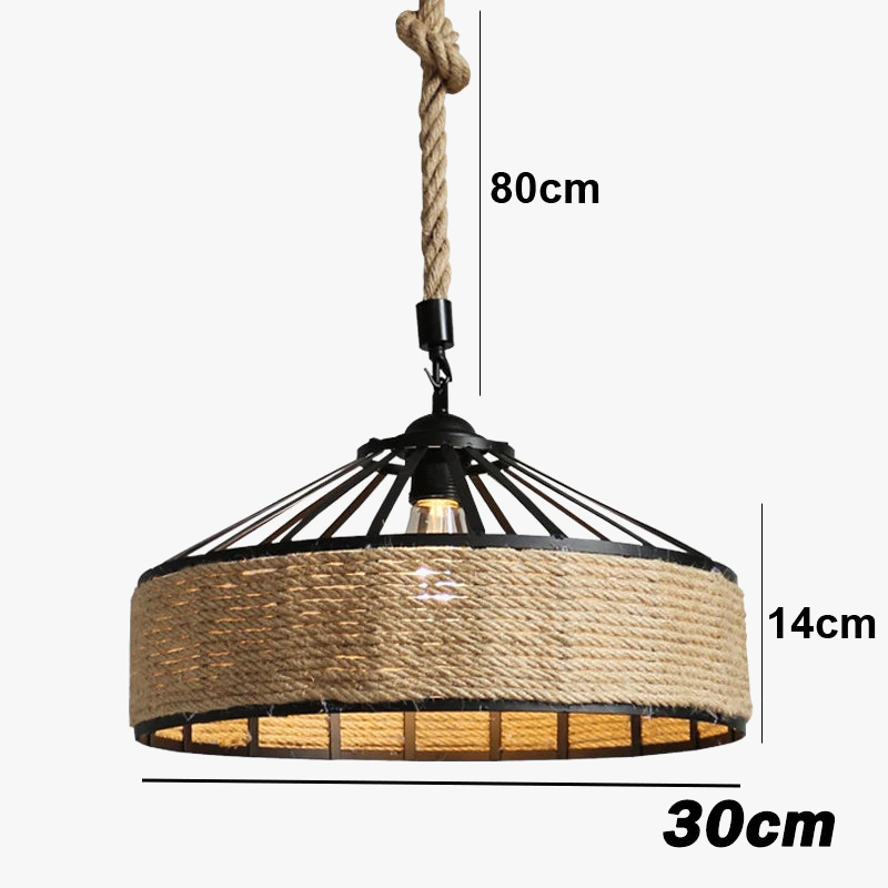 Suspension Vintage Lison Sillage en Corde de Sisal
