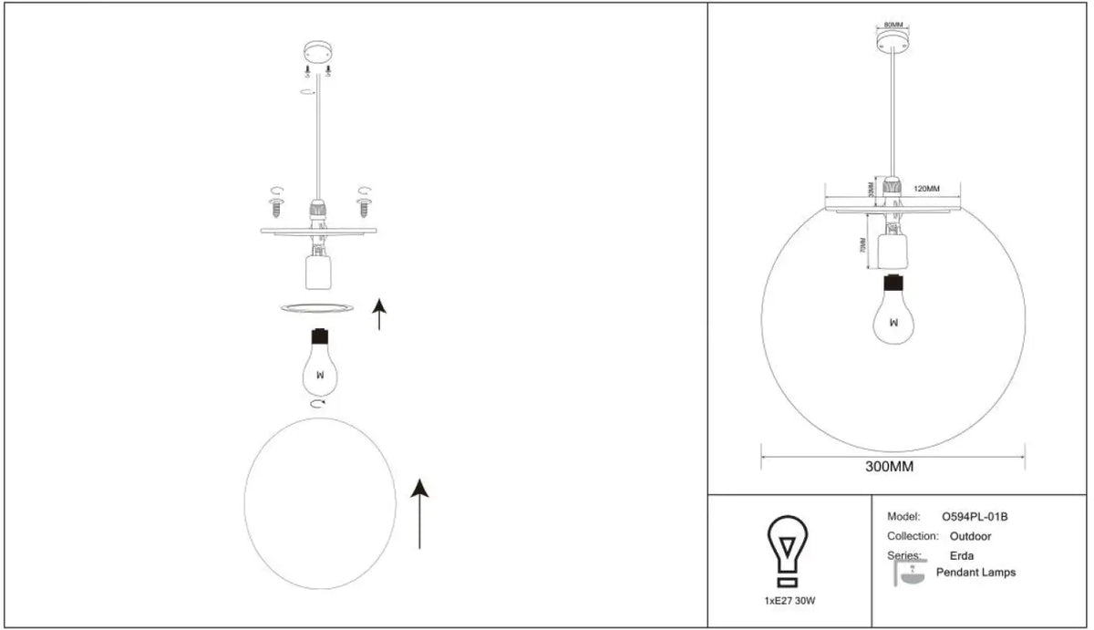 Suspension Luminaire | ERDA (Globe)