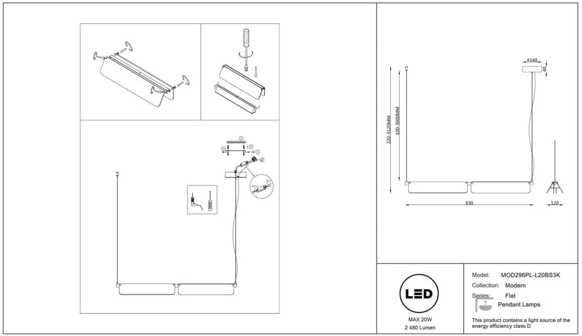 Suspension Luminaire | FLAT (Linéaire)