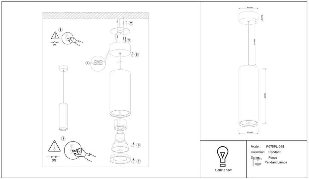 Suspension Luminaire | FOCUS (Cylindre)