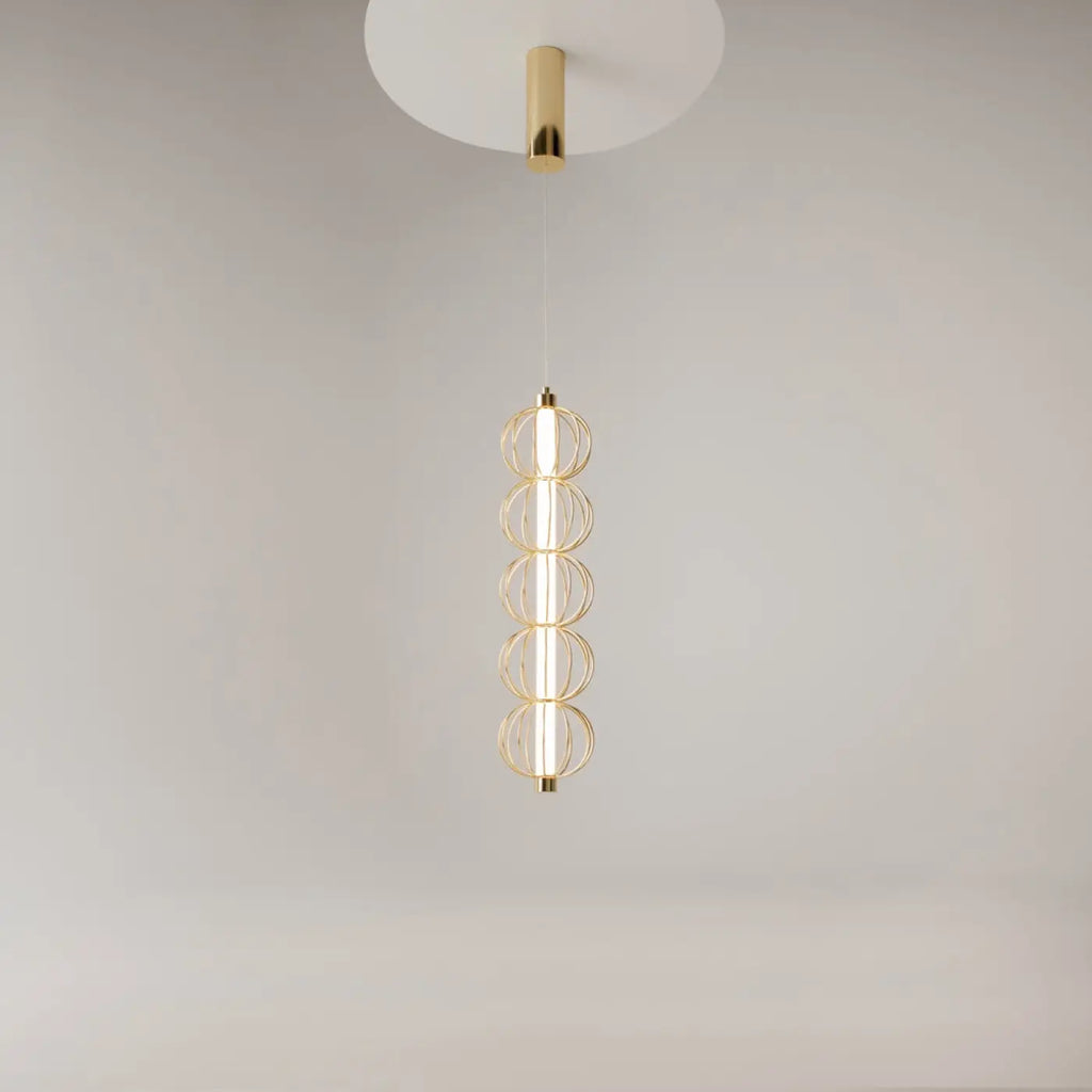 Suspension Luminaire | GOLDEN CAGE (Tube Vertical)