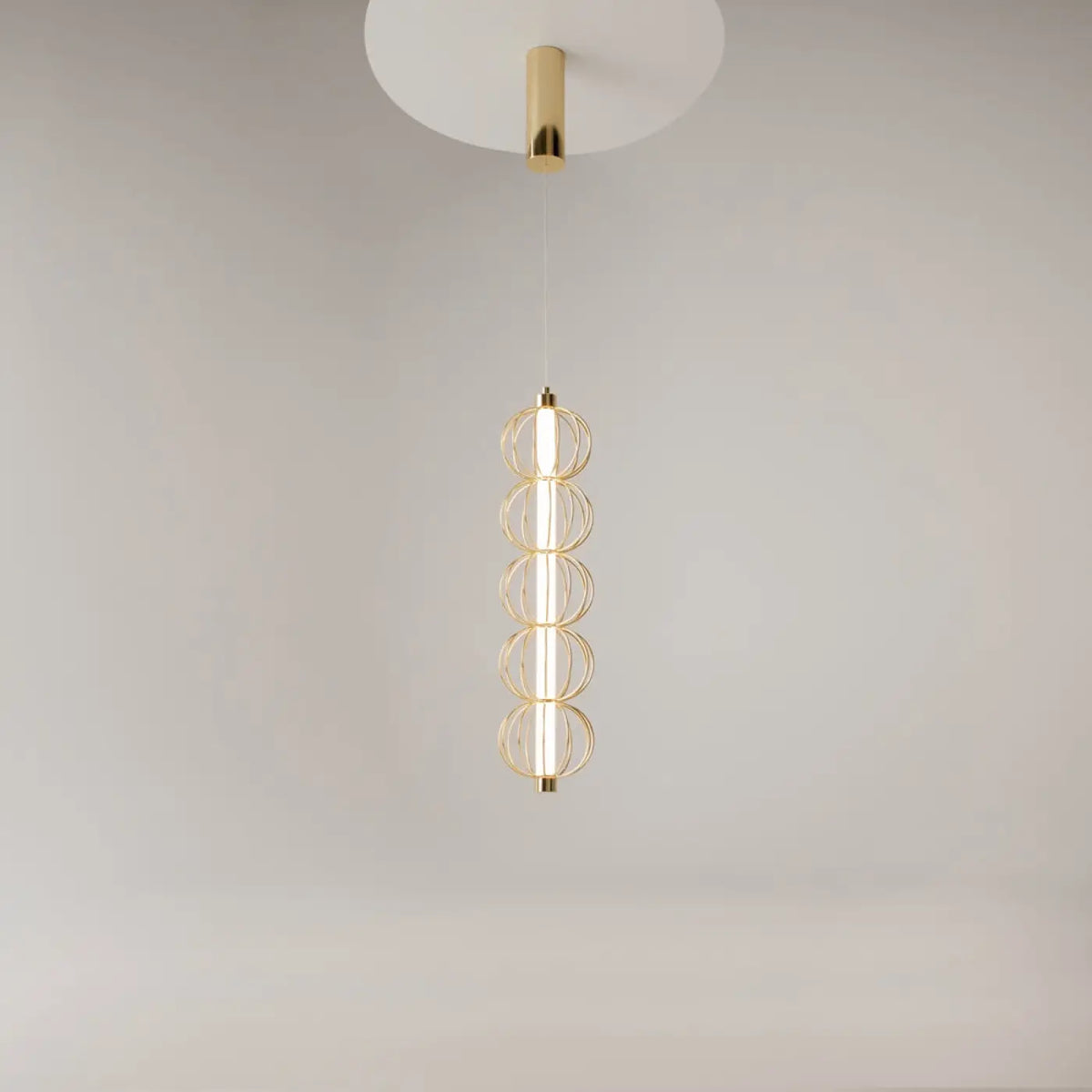 Suspension Luminaire | GOLDEN CAGE (Tube Vertical)