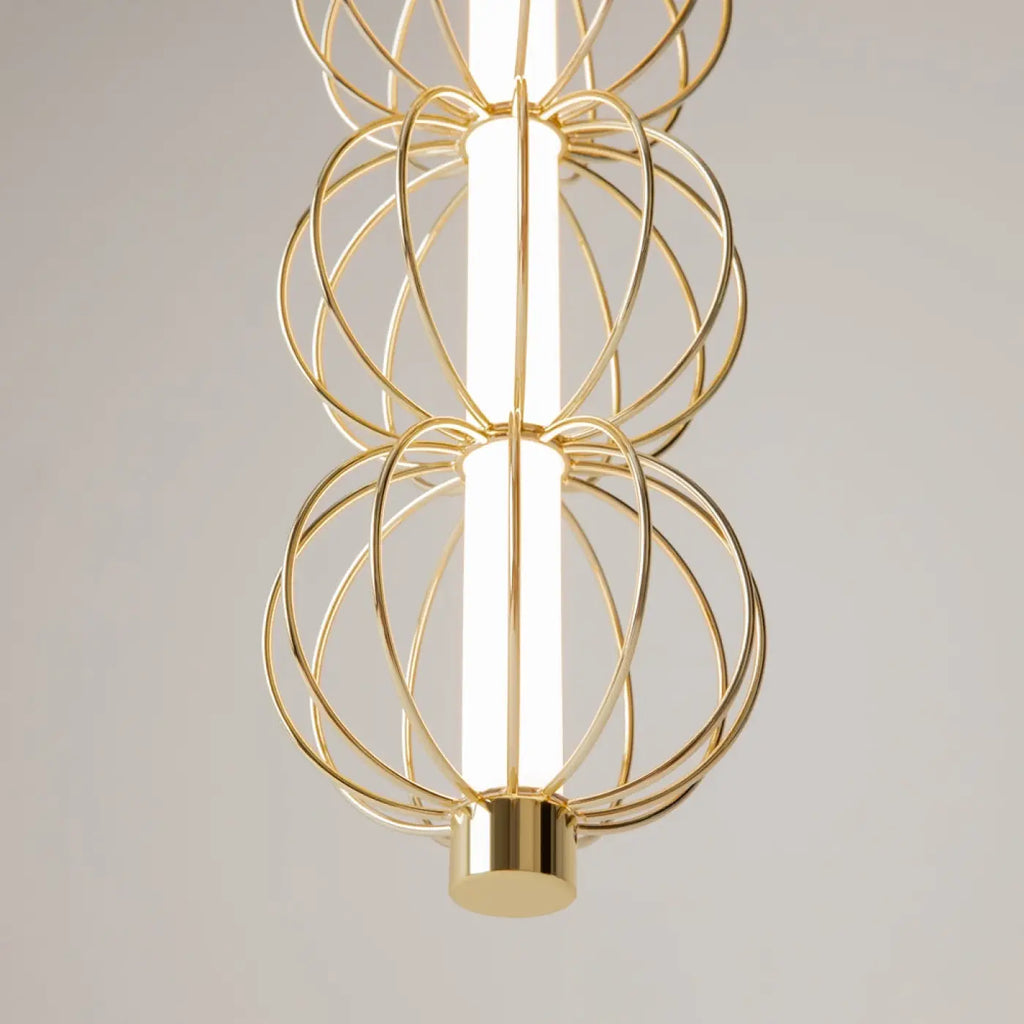 Suspension Luminaire | GOLDEN CAGE (Tube Vertical)