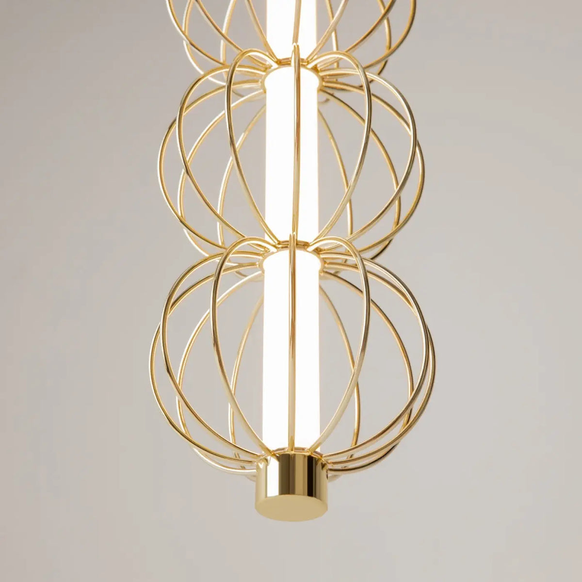 Suspension Luminaire | GOLDEN CAGE (Tube Vertical)