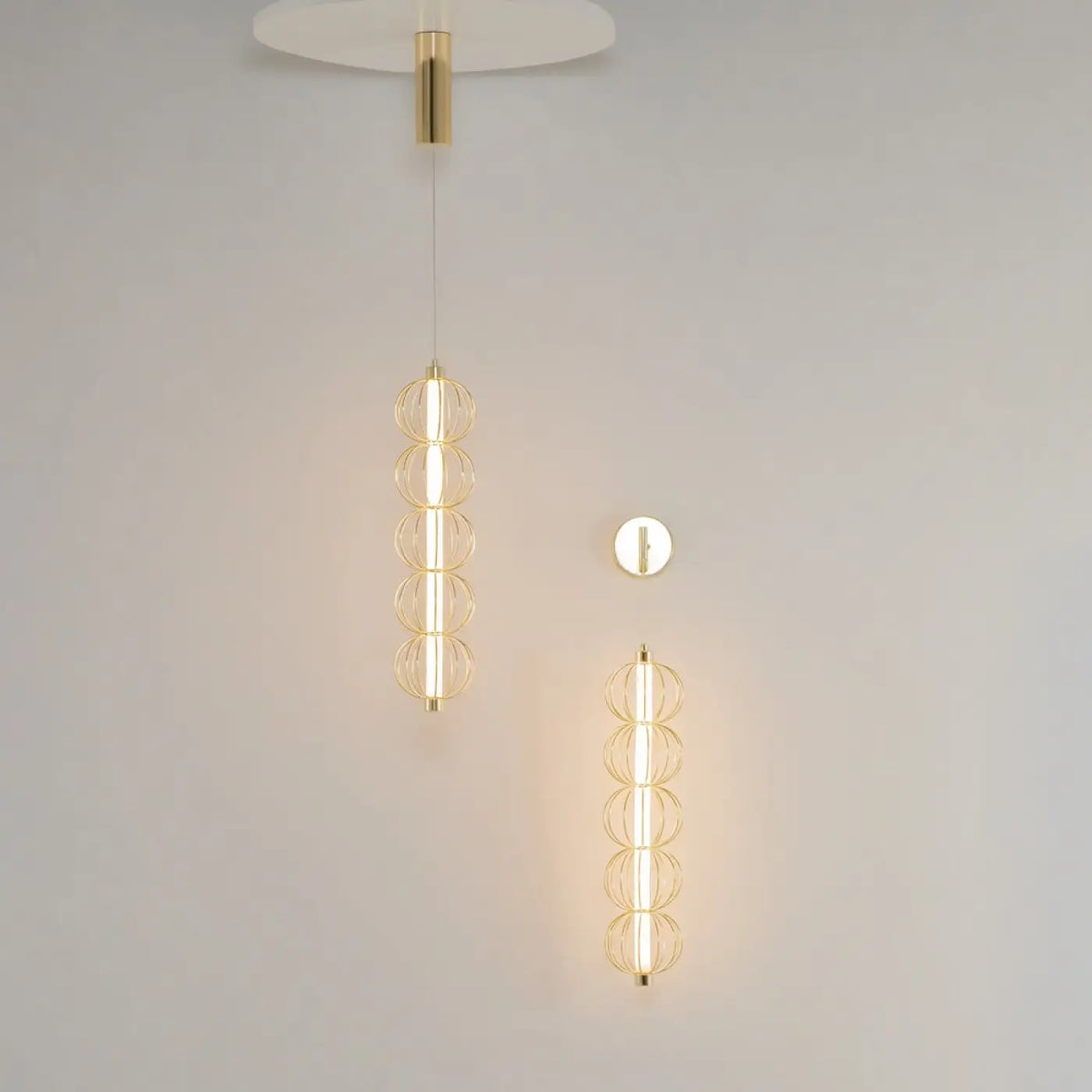 Suspension Luminaire | GOLDEN CAGE (Tube Vertical)