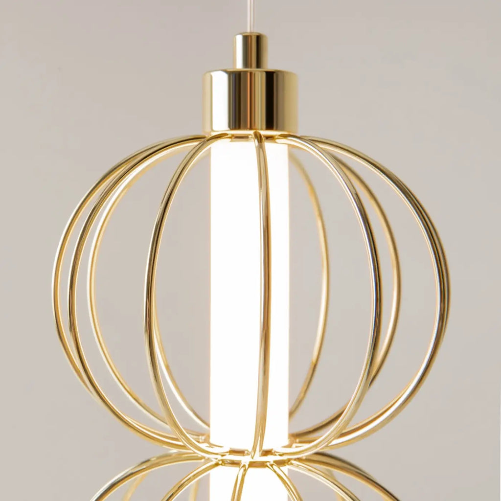 Suspension Luminaire | GOLDEN CAGE (Tube Vertical)