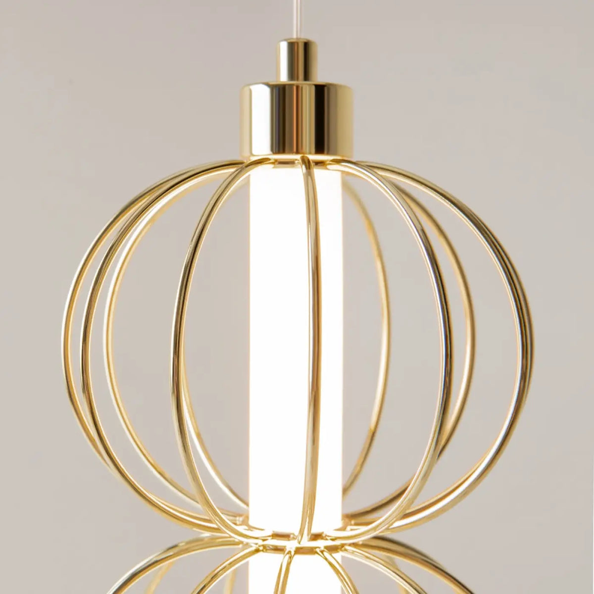 Suspension Luminaire | GOLDEN CAGE (Tube Vertical)
