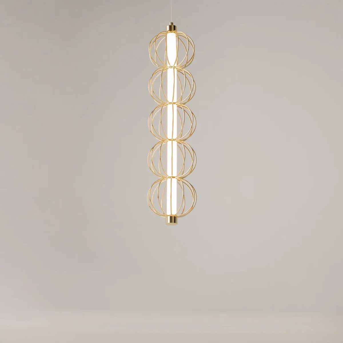 Suspension Luminaire | GOLDEN CAGE (Tube Vertical)