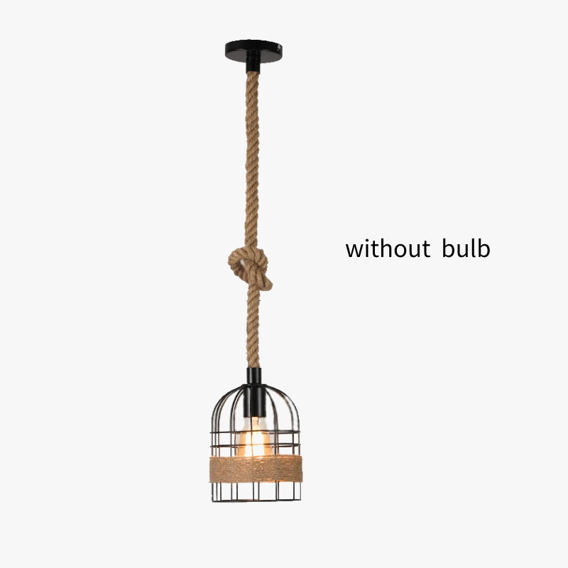 Suspension Industrielle Constance Rivage en Corde de Chanvre — E
