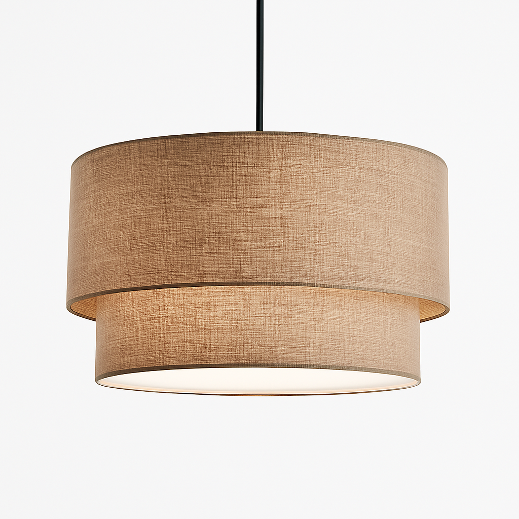 Suspension LED cylindrique en tissu Foyer – Cléor Épure