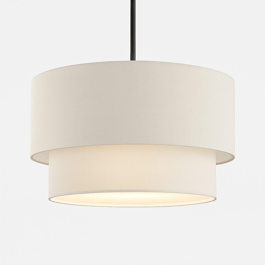 Suspension LED cylindrique en tissu Foyer – Cléor Épure