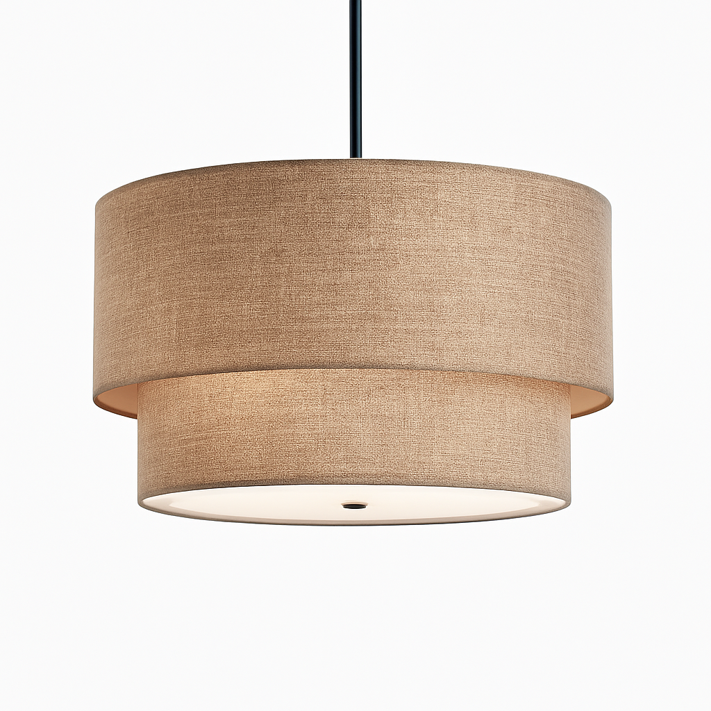 Suspension LED cylindrique en tissu Foyer – Cléor Épure
