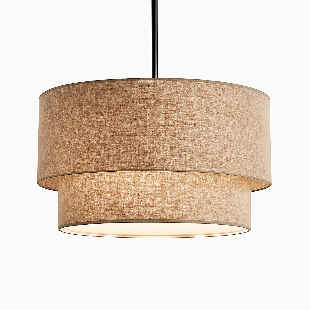 Suspension LED cylindrique en tissu Foyer – Cléor Épure