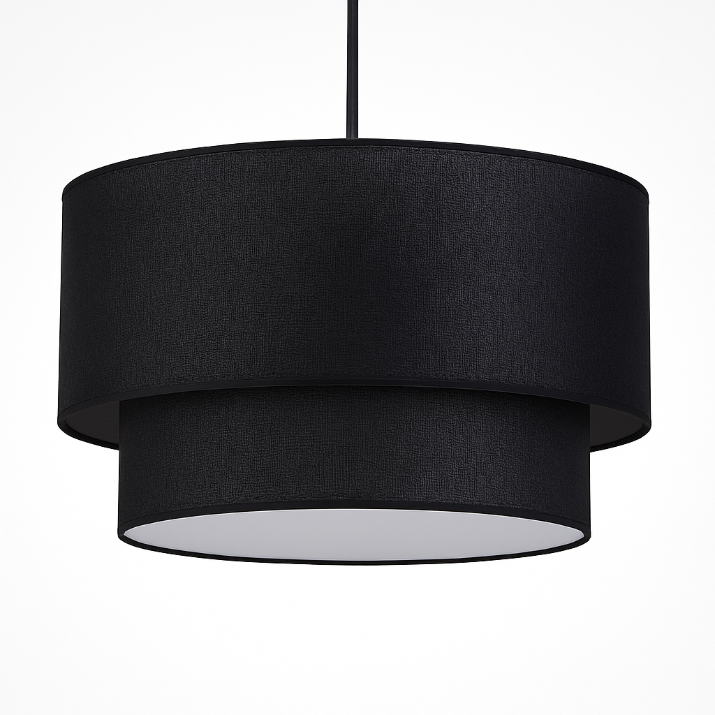 Suspension LED cylindrique en tissu Foyer – Cléor Épure