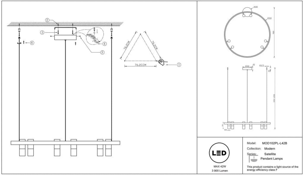 Suspension Luminaire | SATELLITE (Cercle Et Spot)