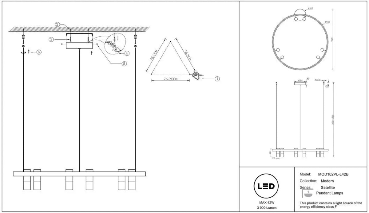 Suspension Luminaire | SATELLITE (Cercle Et Spot)