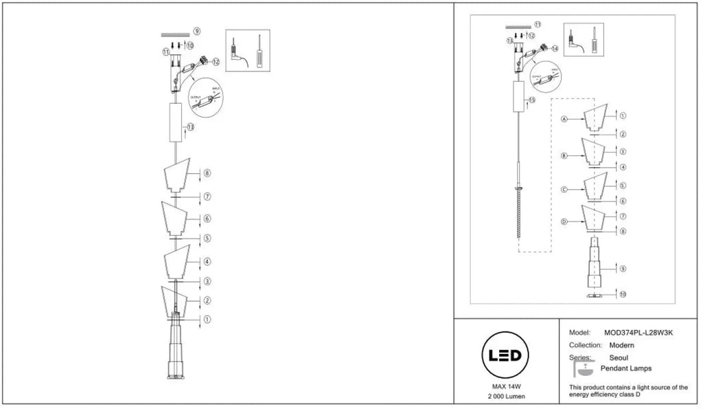 Suspension Luminaire | SEOUL (Cylindre Opalin)