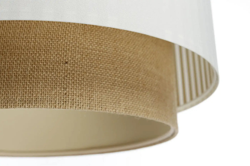 Suspension Luminaire | DUO LAMI LINE (Blanc/Beige/Ecru)