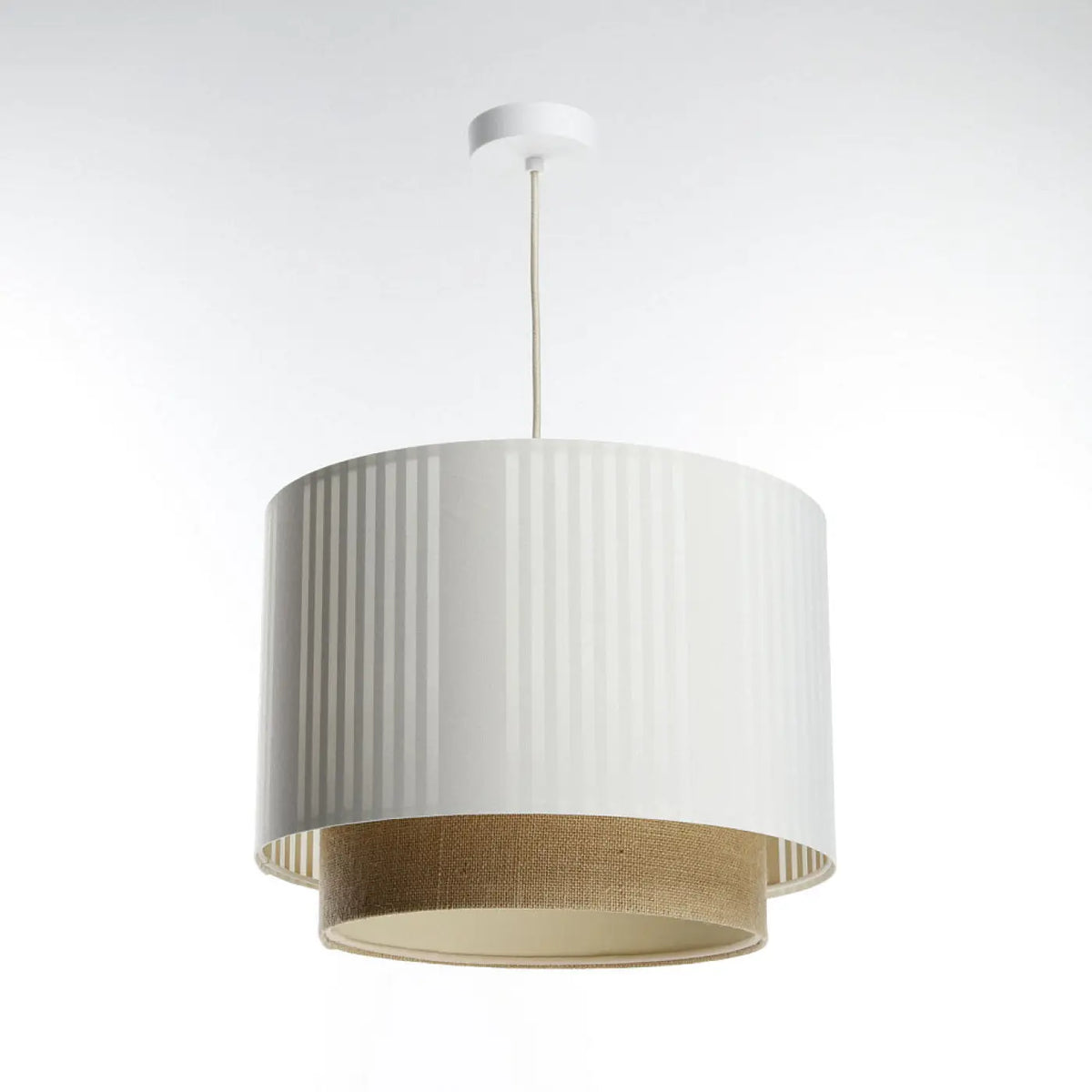 Suspension Luminaire | DUO LAMI LINE (Blanc/Beige/Ecru)
