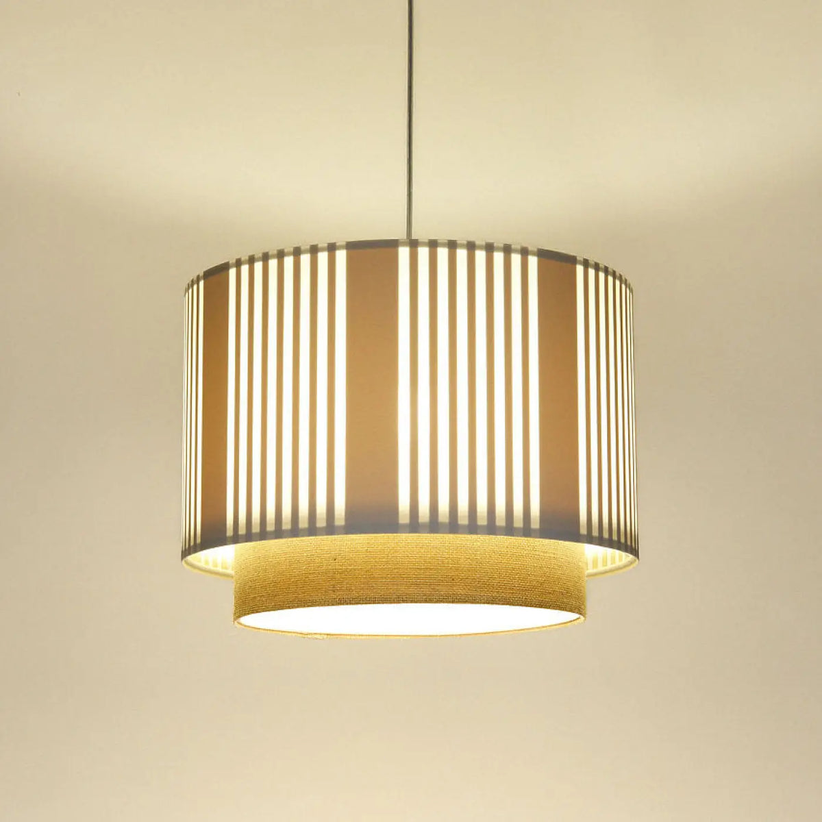 Suspension Luminaire | DUO LAMI LINE (Blanc/Beige/Ecru)