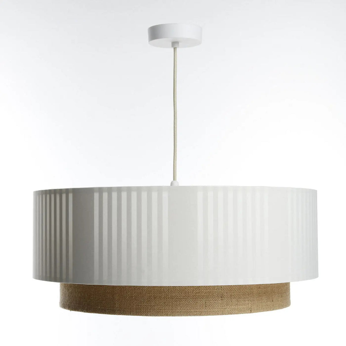 Suspension Luminaire | DUO LAMI LINE (Blanc/Beige/Ecru)