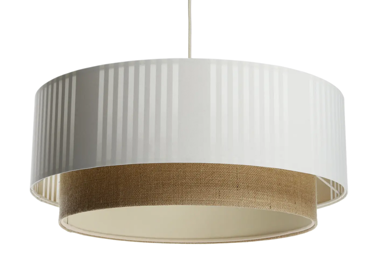 Suspension Luminaire | DUO LAMI LINE (Blanc/Beige/Ecru)