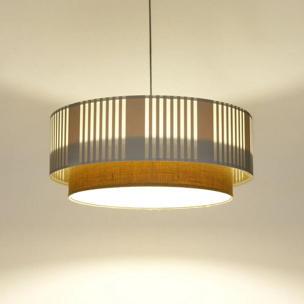 Suspension Luminaire | DUO LAMI LINE (Blanc/Beige/Ecru)