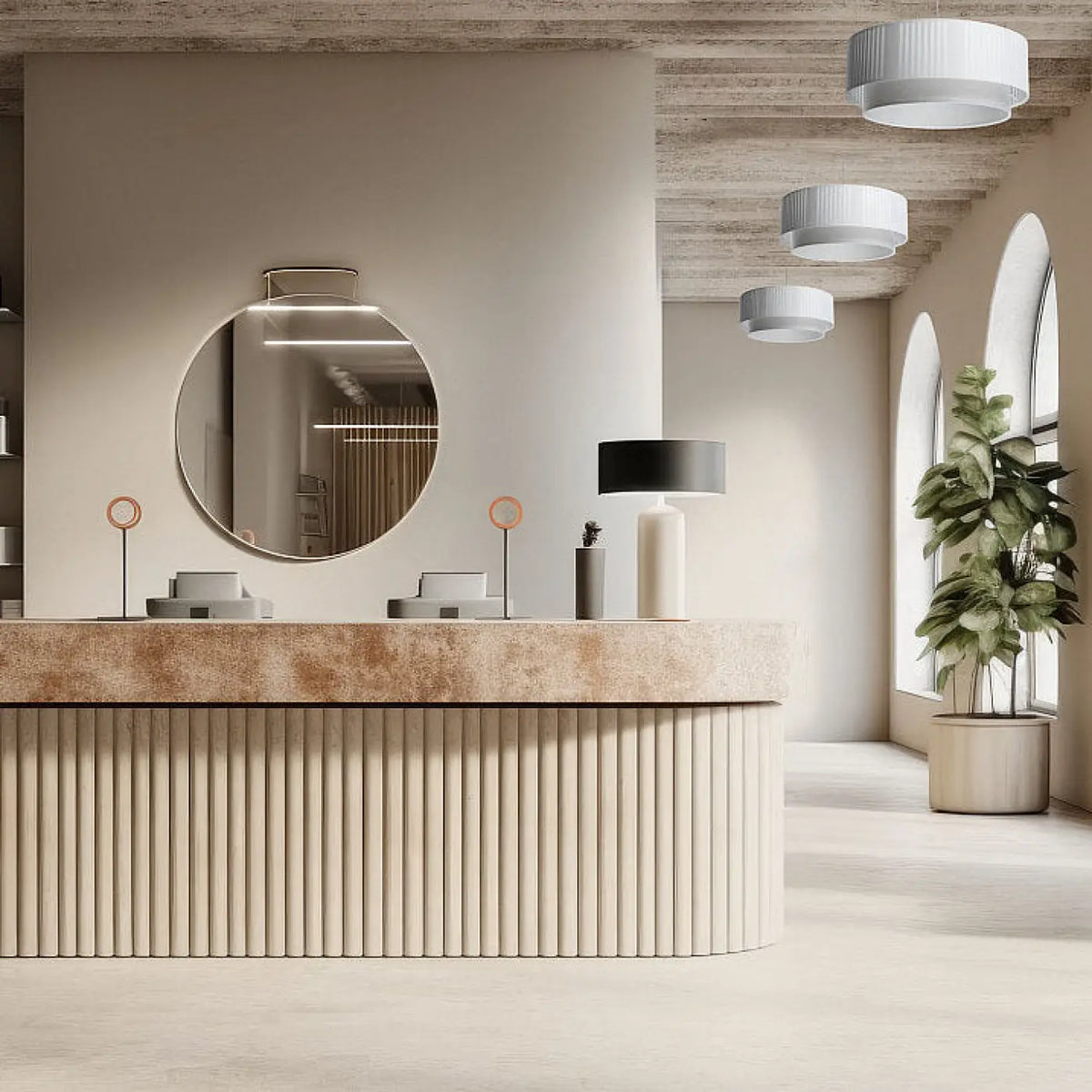 Suspension Luminaire | DUO LAMI LINE (Blanc/Gris)