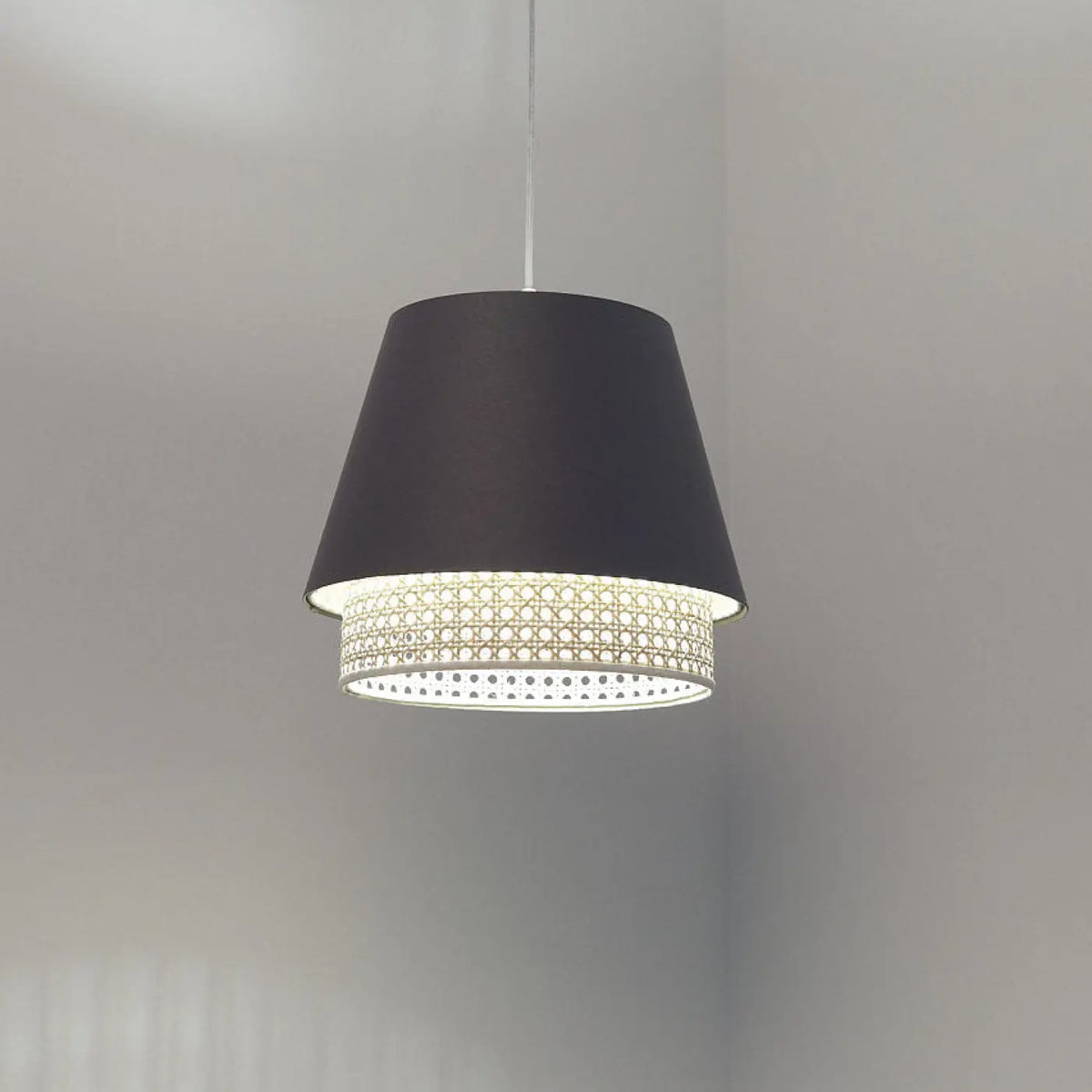 Suspension Luminaire | SENSEI RATTAN (Bleu Gris)