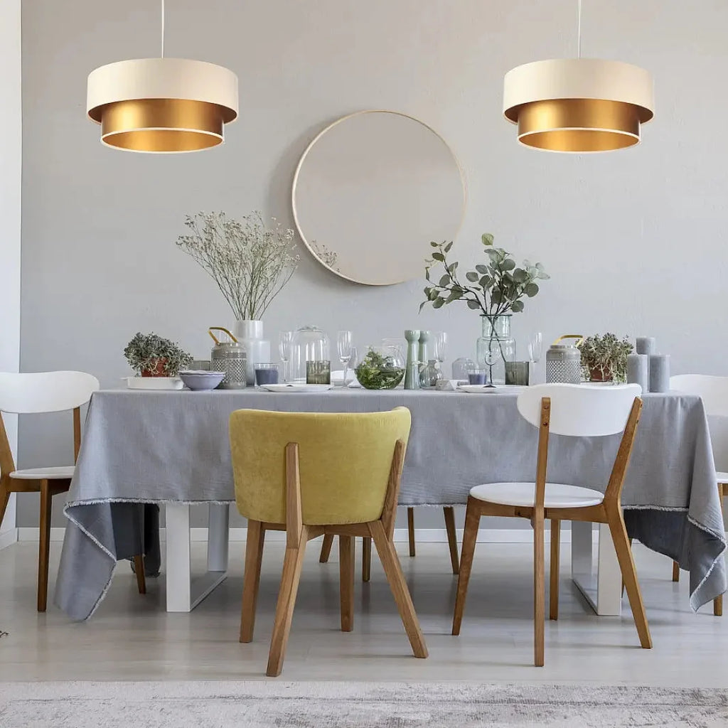 Suspension Luminaire | DUO (Creme/Doré)