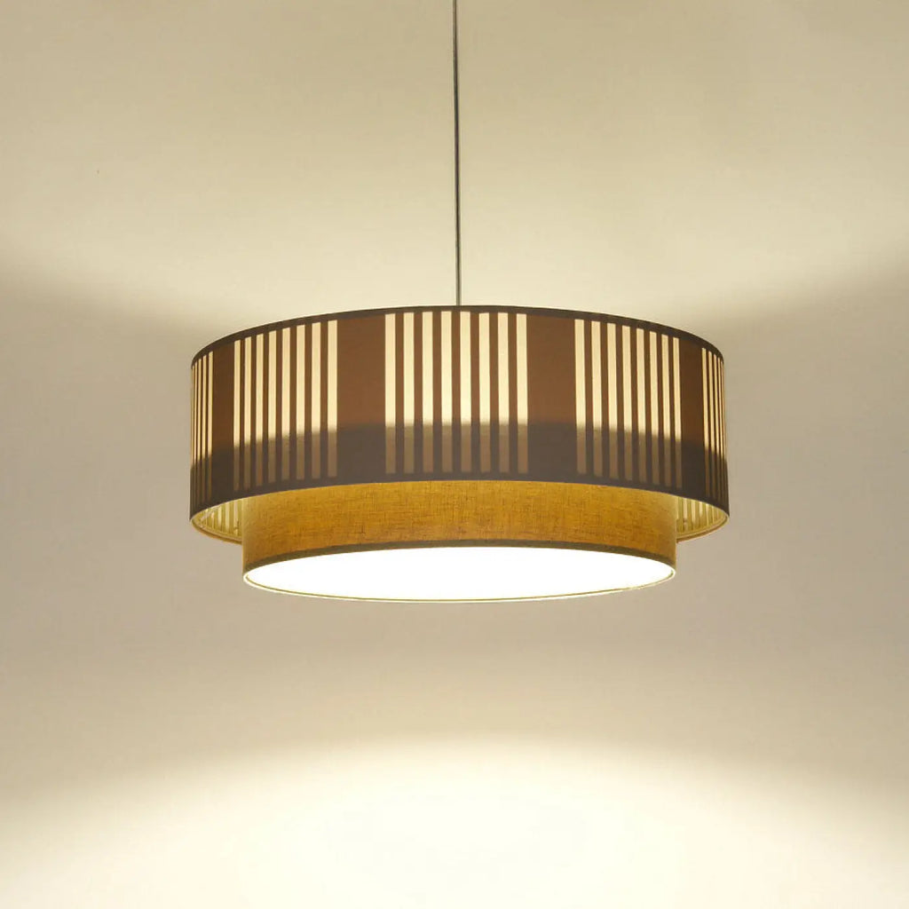 Suspension Luminaire | DUO LAMI LINE (Crème/Gris)