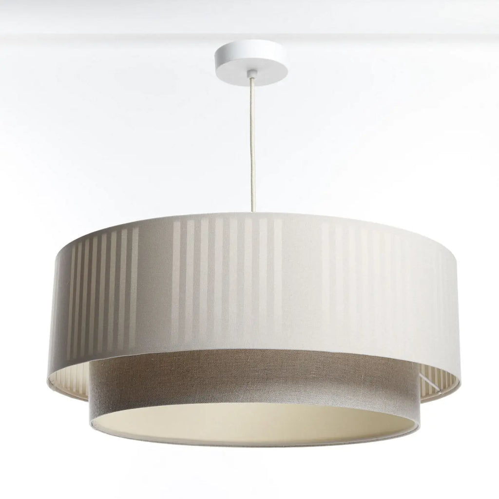 Suspension Luminaire | DUO LAMI LINE (Crème/Gris)