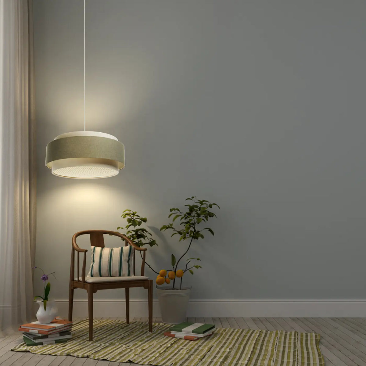 Suspension Luminaire | DOBLO BOHO ELEGANT (Crème/ Olive/ Ecru)