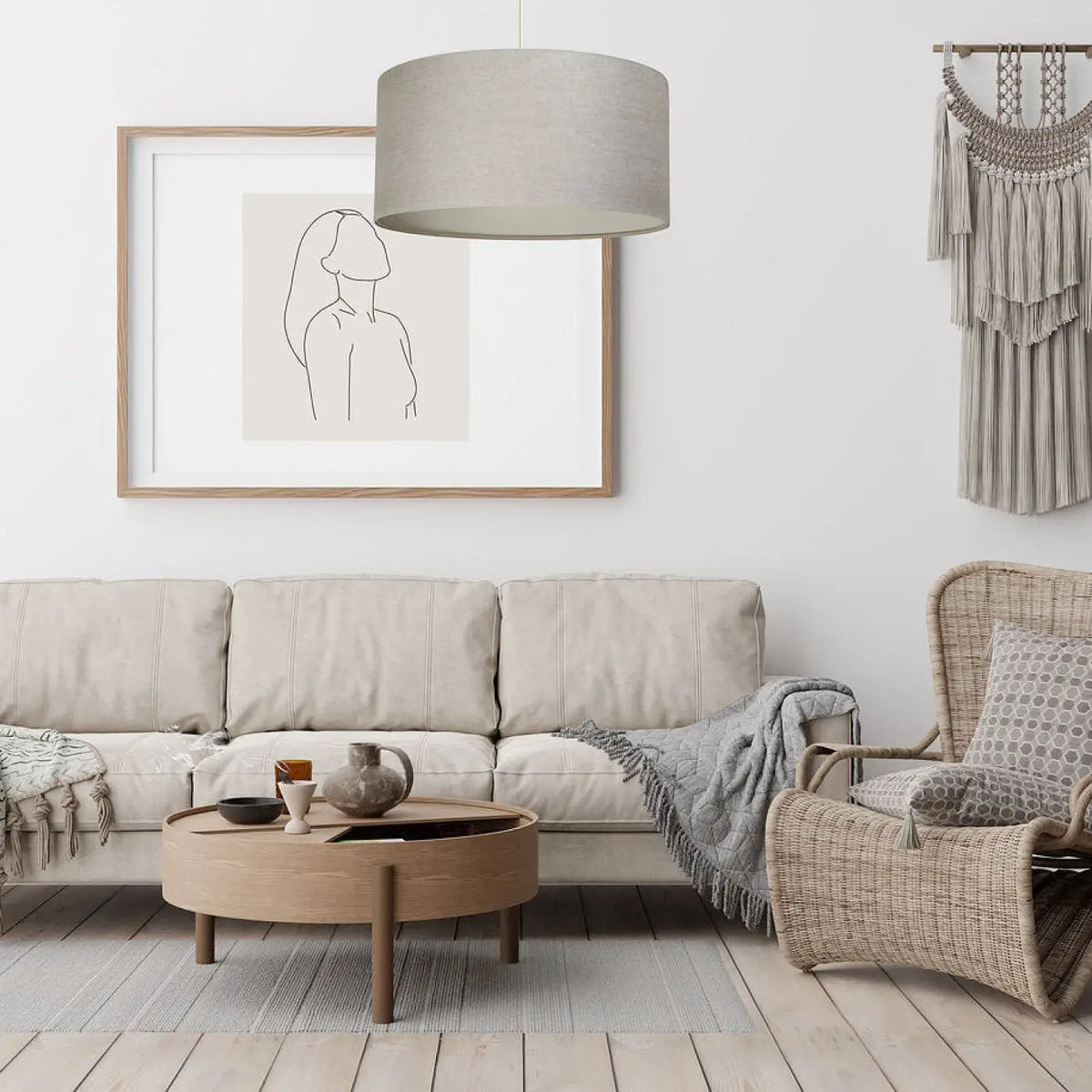 Suspension Luminaire | BOHO LINEN (Beige)