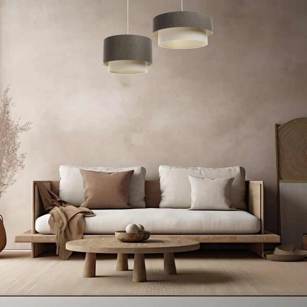 Suspension Luminaire | DUO BOHO ELEGANT (Graphite/Crème/Ecru)