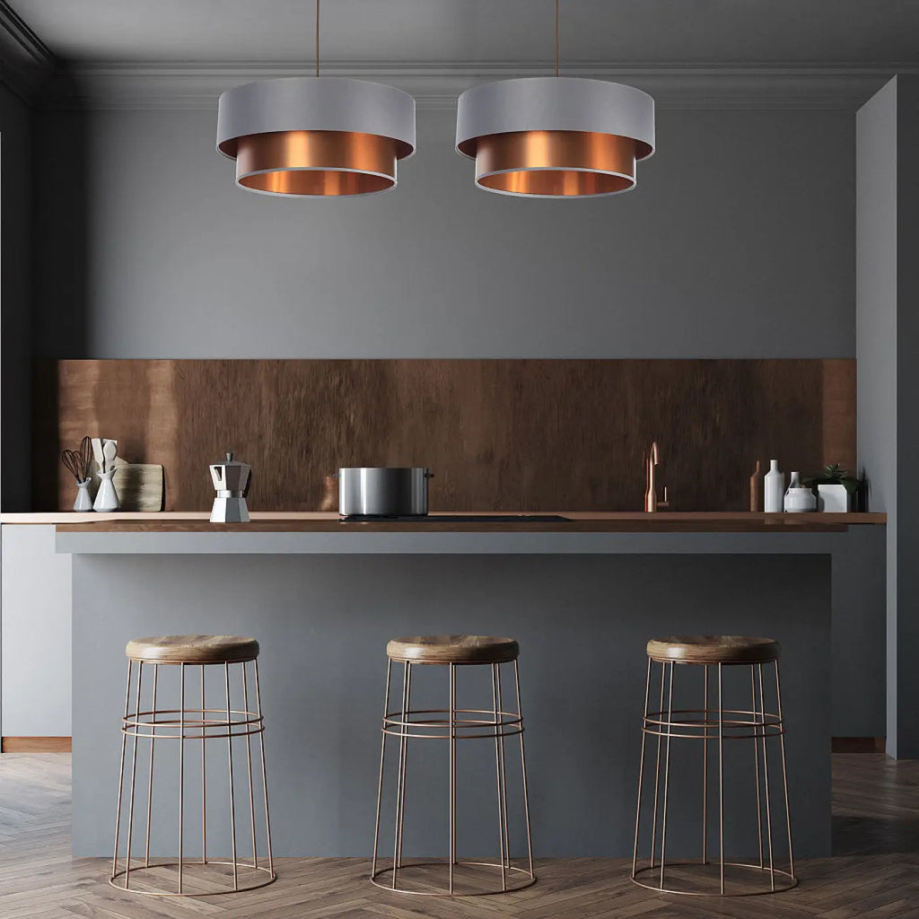 Suspension Luminaire | DUO (Gris/Cuivré)