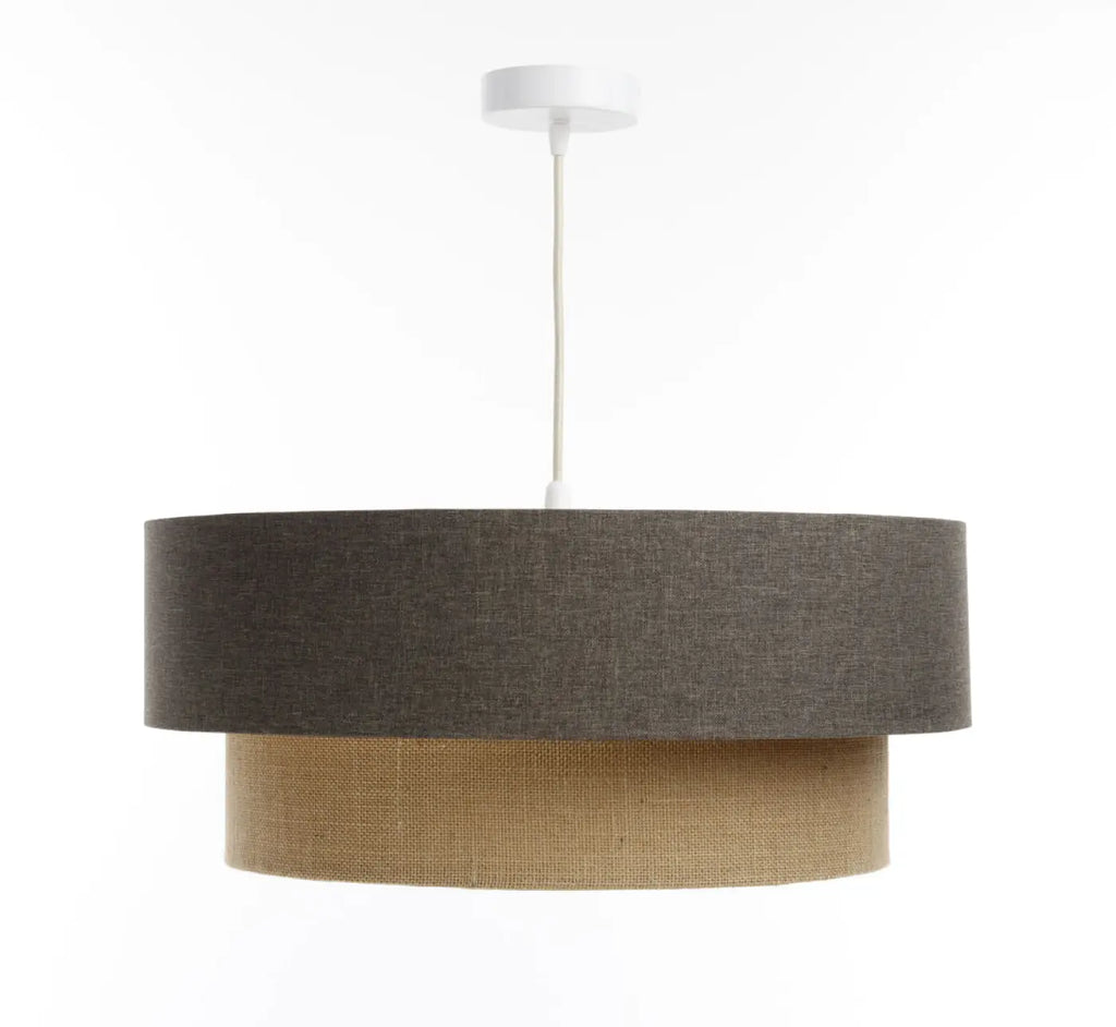 Suspension Luminaire | DUO BOHO ELEGANT (Marron Gris/Beige/Ecru)