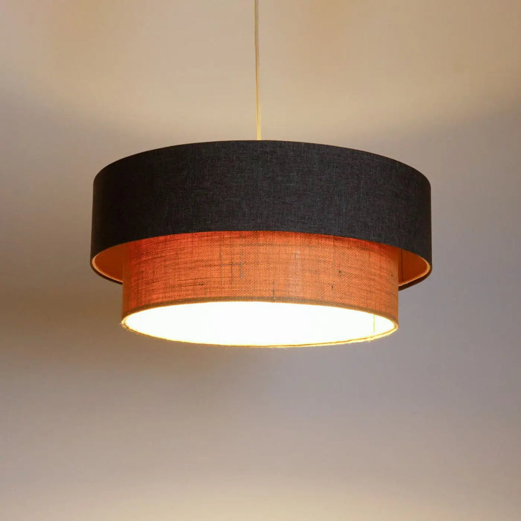 Suspension Luminaire | DUO BOHO ELEGANT (Marron Gris/Beige/Ecru)