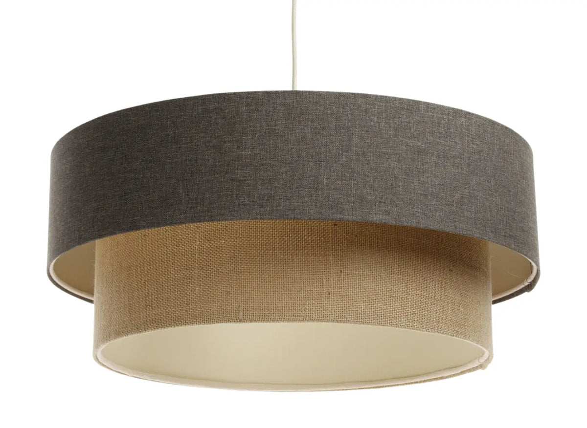 Suspension Luminaire | DUO BOHO ELEGANT (Marron Gris/Beige/Ecru)