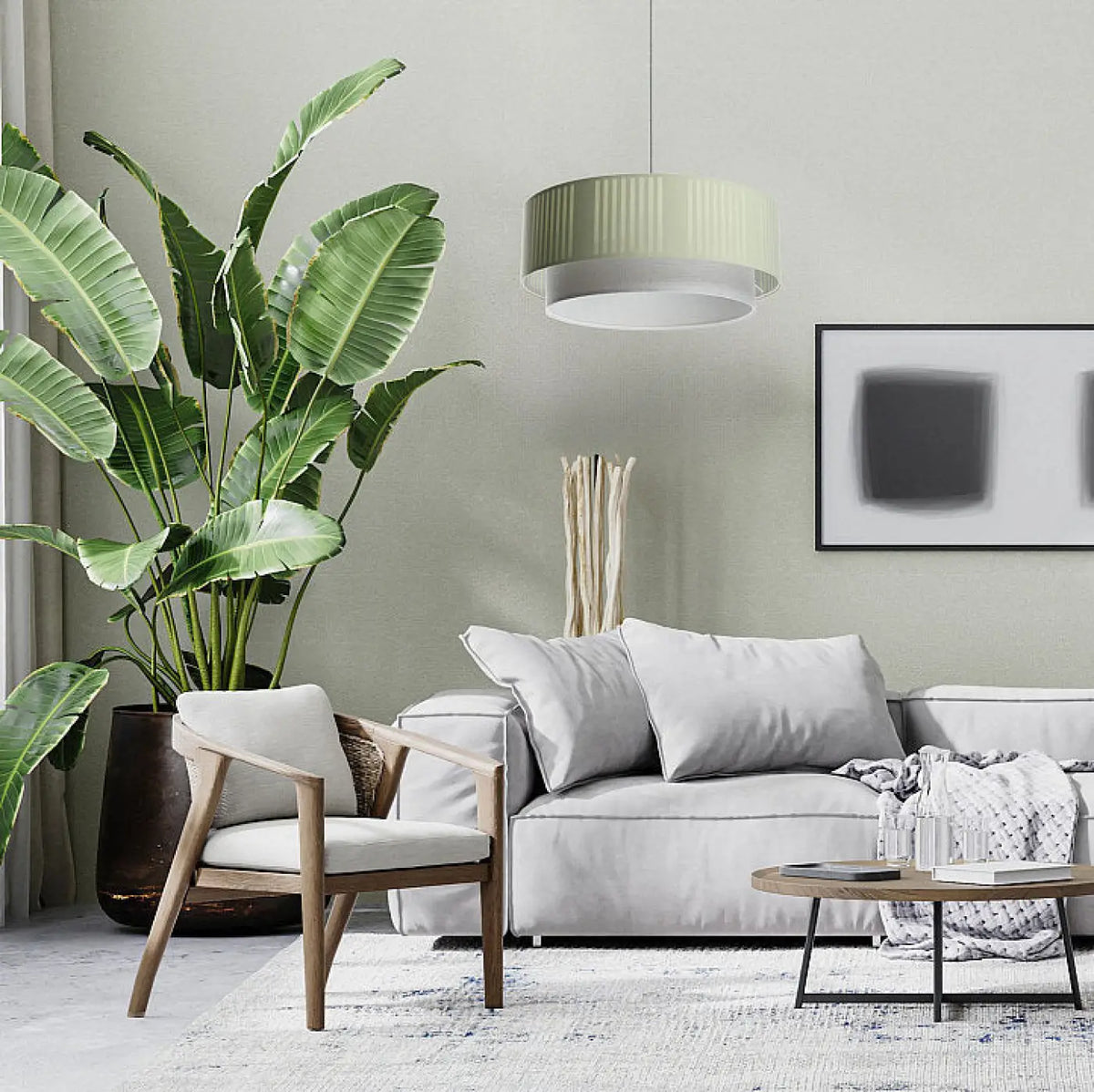 Suspension Luminaire | DUO LAMI LINE (Menthe/Gris)