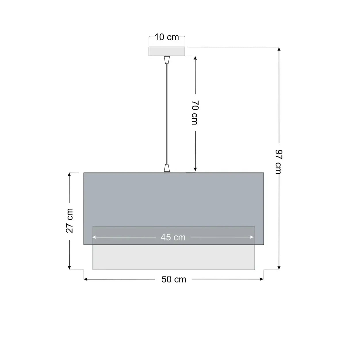 Suspension Luminaire | KWADRO DUO VELOUR (Beige)