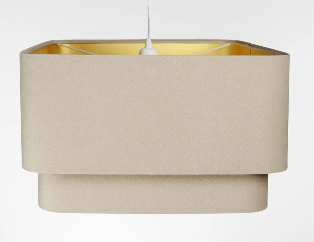 Suspension Luminaire | KWADRO DUO VELOUR (Beige)