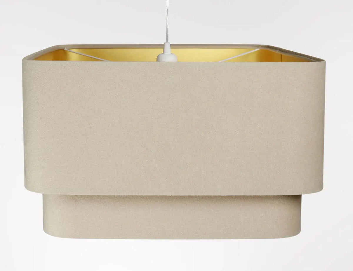 Suspension Luminaire | KWADRO DUO VELOUR (Beige)